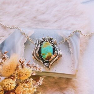 Shopsilverandsage Turquoise Botanical necklace